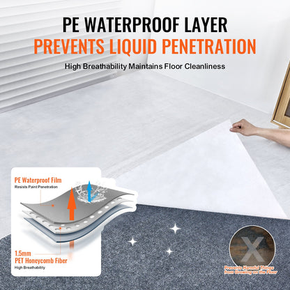 VEVOR Carpet Protection Film, 39" x 100' Floor and Surface Shield, Easy to Cut Simple
