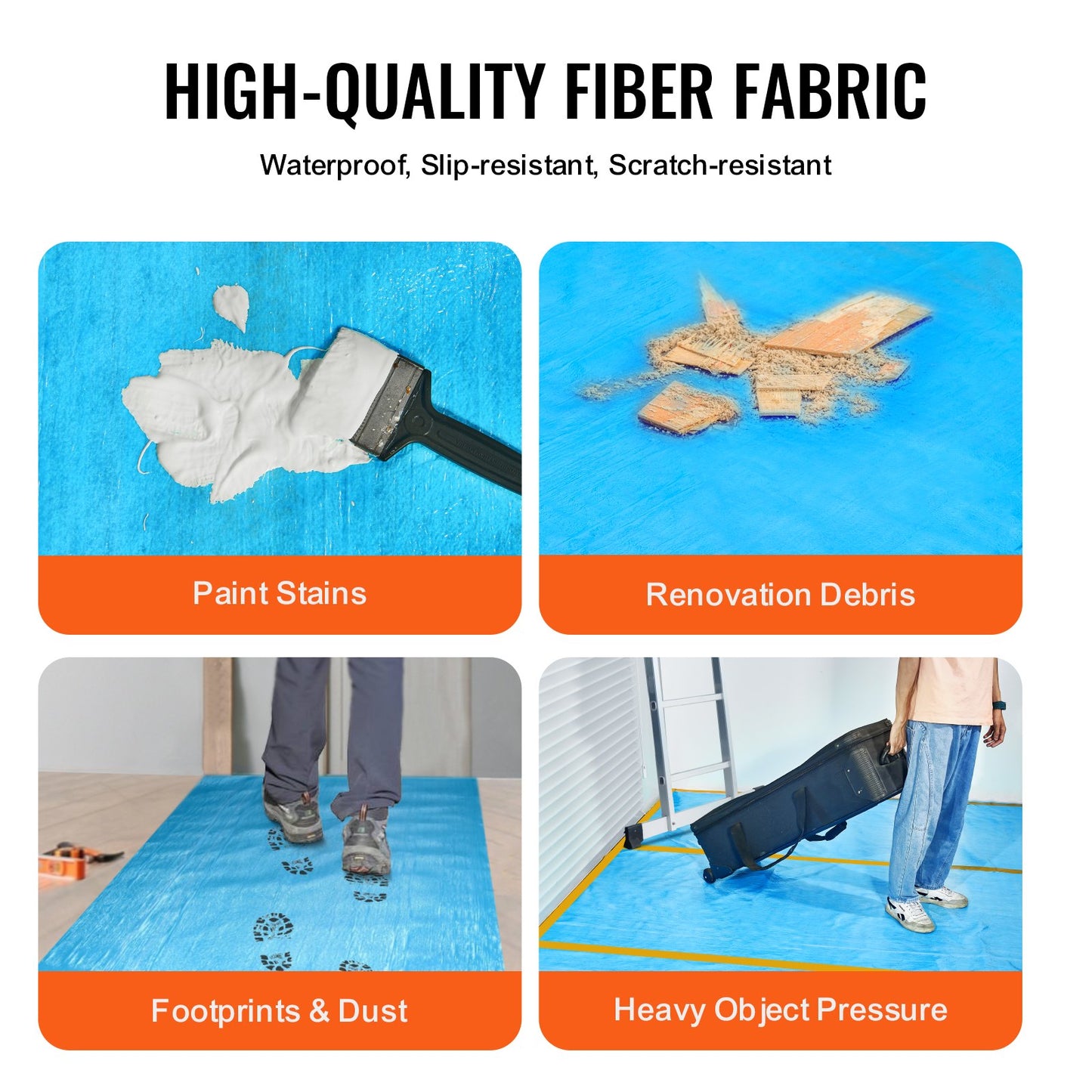 VEVOR Carpet Protection Film, 40" x 84' Floor and Surface Shield, Easy to Cut Simple