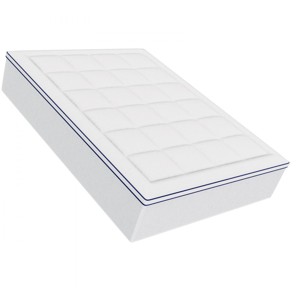 VEVOR Mattress Topper Fiber Fill Detachable & Washable Queen 25.4 mm Thickness