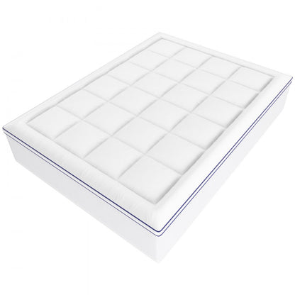 VEVOR Mattress Topper Fiber Fill Detachable & Washable Queen 25.4 mm Thickness