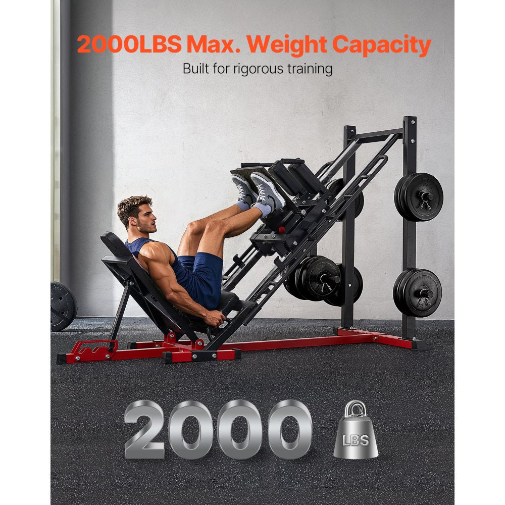 VEVOR Leg Press Hack Squat Combo Machine Adjustable Lower Body Special Home Gym