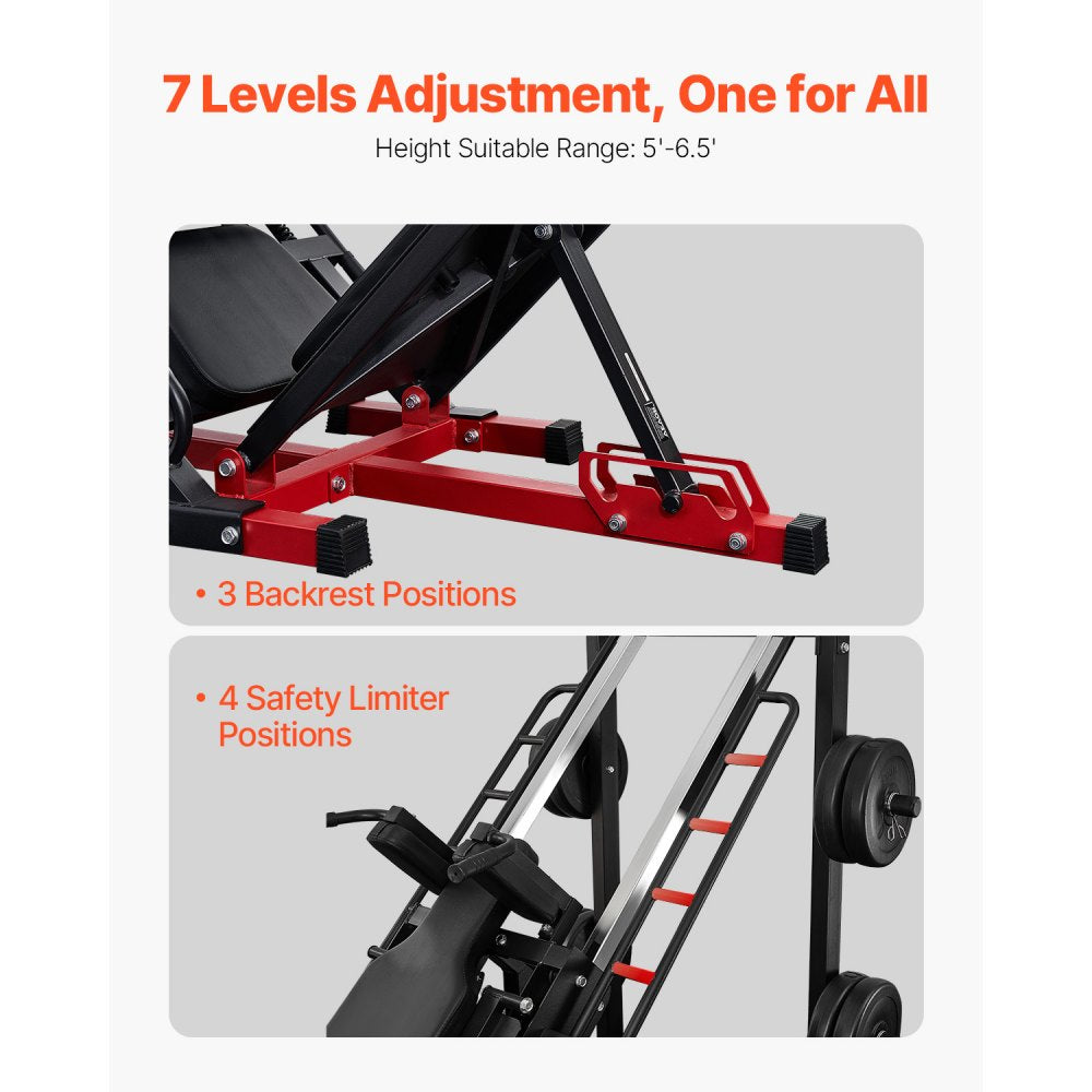 VEVOR Leg Press Hack Squat Combo Machine Adjustable Lower Body Special Home Gym