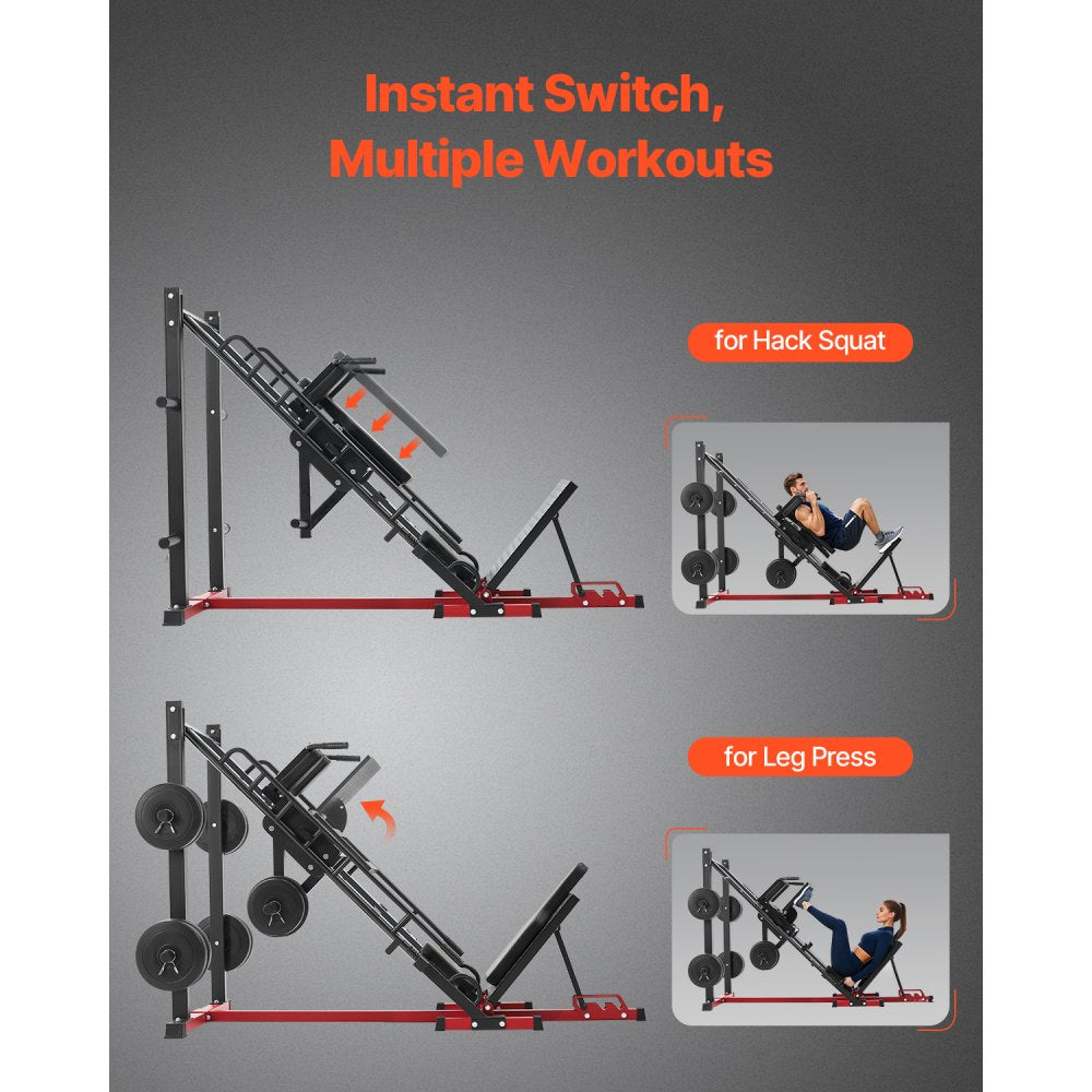 VEVOR Leg Press Hack Squat Combo Machine Adjustable Lower Body Special Home Gym