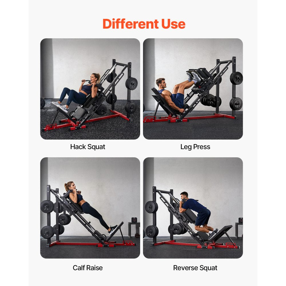 VEVOR Leg Press Hack Squat Combo Machine Adjustable Lower Body Special Home Gym