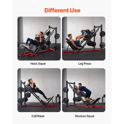VEVOR Leg Press Hack Squat Combo Machine Adjustable Lower Body Special Home Gym