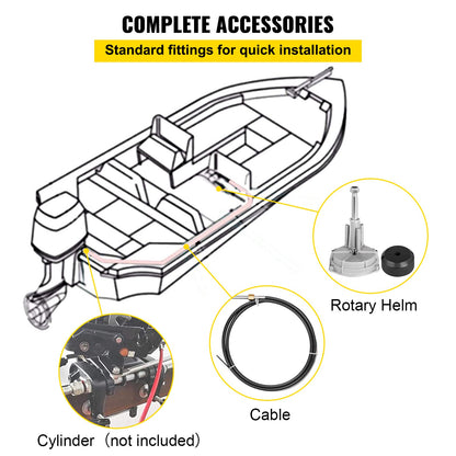 VEVOR Outboard Boat Steering With 14' Steering Cable Marine Steering System 3/4''