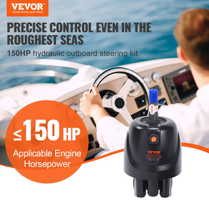 VEVOR Hydraulic Outboard Steering Pump, 1.4 Cubic Inches, 150HP Front Mount Hydraulic