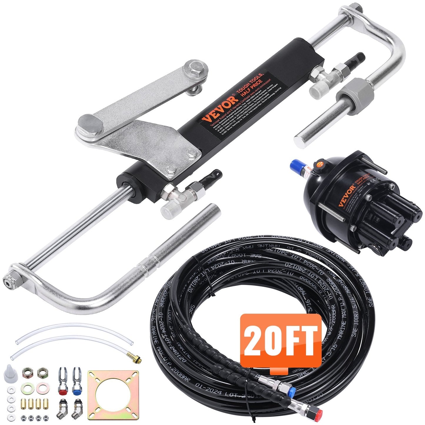 Hydraulic Outboard Steering Kit for 90HP with Helm Pump and Accessories