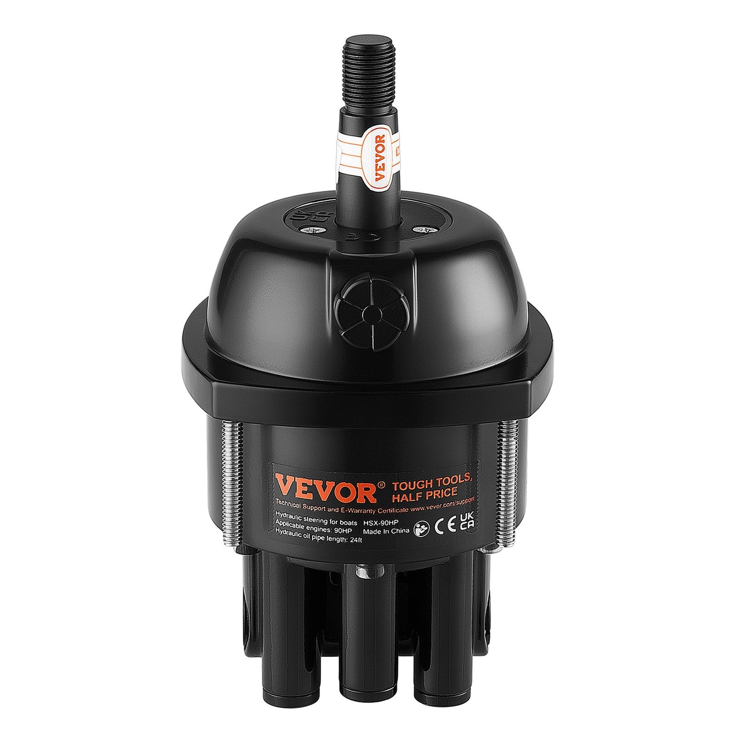 Hydraulic Steering Kit 90HP Hydraulic Outboard Steering System 6.1m, Marine Boat Steering System, 2.5 MPa Helm Pump, Two-Way Lock Cylinder, 6.1 m High-Strength Hoses, for Single-Engine Use