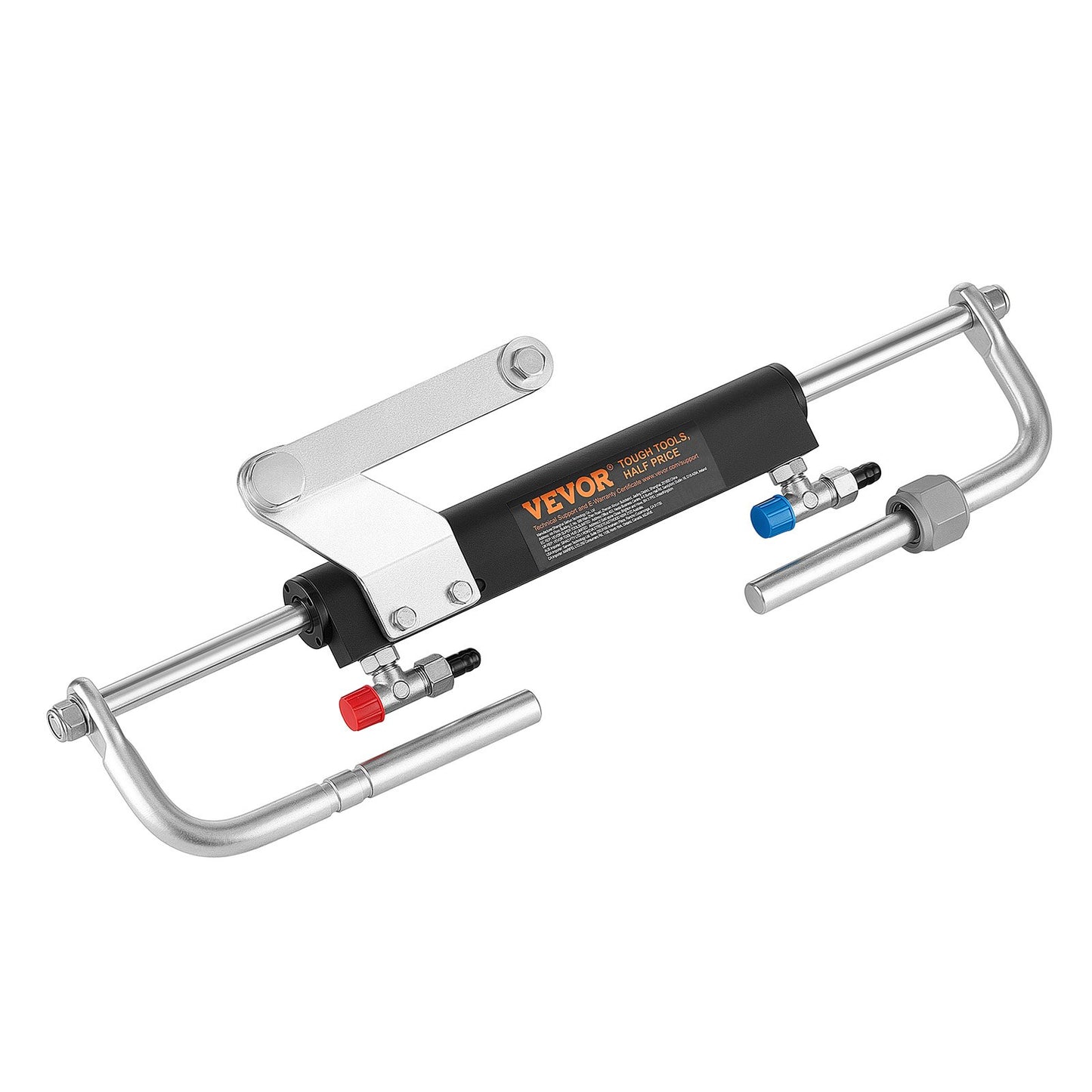 Hydraulic Steering Kit 90HP Hydraulic Outboard Steering System 6.1m, Marine Boat Steering System, 2.5 MPa Helm Pump, Two-Way Lock Cylinder, 6.1 m High-Strength Hoses, for Single-Engine Use
