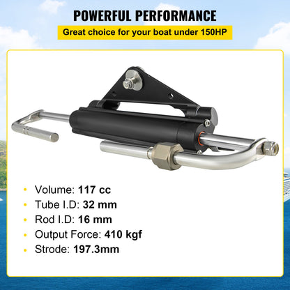 VEVOR HC4645H Front Mount Hydraulic Outboard Steering Cylinder Ram Up To 150HP