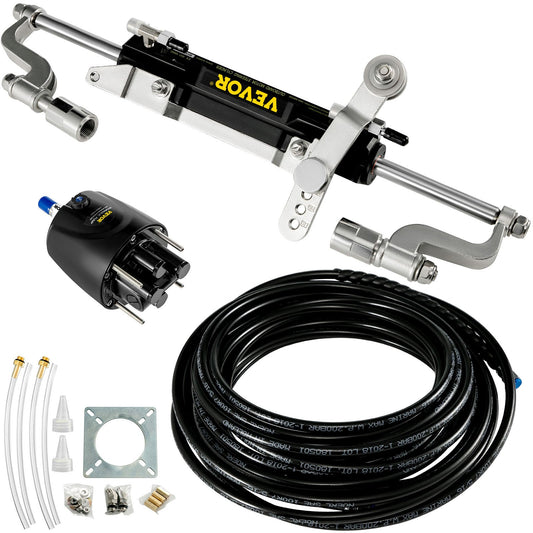 VEVOR Hydraulic Steering Kit 300HP Hydraulic Steering Compact Cylinder Hydraulic