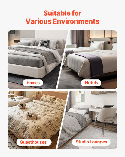Box Spring, Queen Size Bed Frame with Washable Fabric Cloth, Heavy Duty Metal Frame for Queen Bed, 130 mm Mattress Foundation, 1587.57 kg Max Weight Capacity, Easy Assembly, 2010 x 1515 x 130 mm