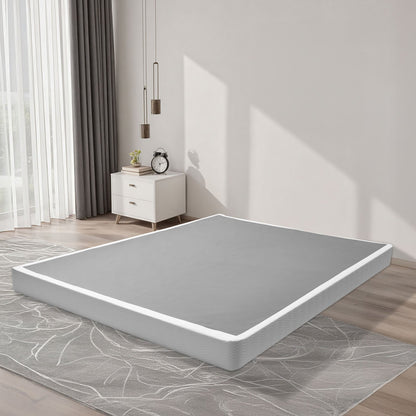 Box Spring, Queen Size Bed Frame with Washable Fabric Cloth, Heavy Duty Metal Frame for Queen Bed, 130 mm Mattress Foundation, 1587.57 kg Max Weight Capacity, Easy Assembly, 2010 x 1515 x 130 mm