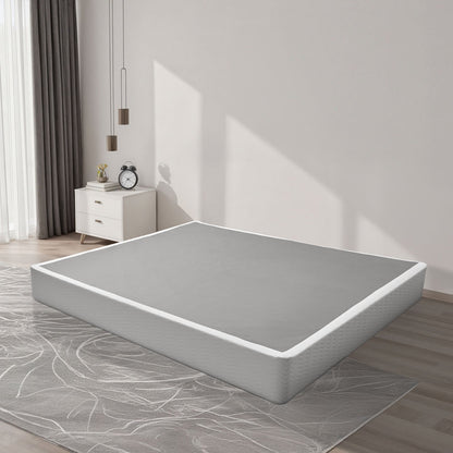 Box Spring, King Size Bed Frame with Washable Fabric Cloth, Heavy Duty Metal Frame for King Bed, 230 mm Mattress Foundation, 1587.57 kg Max Weight Capacity, Easy Assembly, 2010 x 1925 x 230 mm