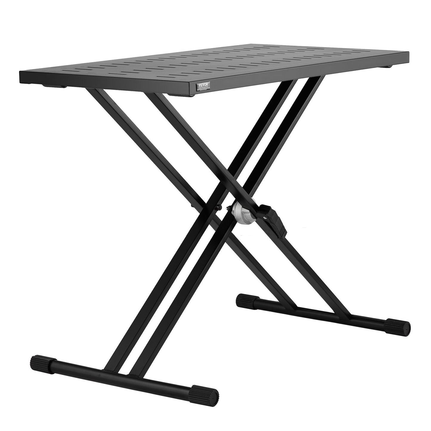Portable DJ Table with Adjustable Height and Double-X Keyboard Stand