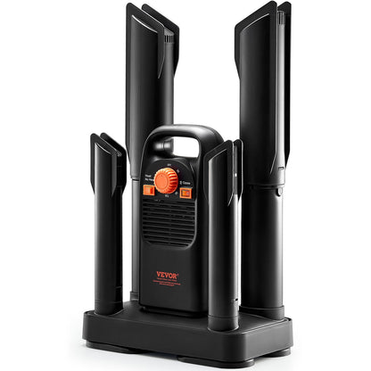 4-Tube Detachable Shoe Dryer with Timer, Black & Orange, Quick Drying