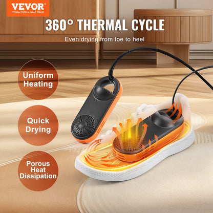 Portable Shoe & Boot Dryer with UVA Light, 1.5m Cord, Black/Orange, 0.25kg
