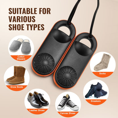 Portable Shoe & Boot Dryer with UVA Light, 1.5m Cord, Black/Orange, 0.25kg
