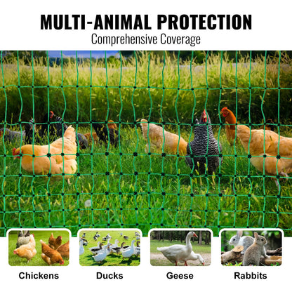 Electric Fence Netting Kit, 1.21 x 51.2 m, with Posts & Double-Spiked Stakes