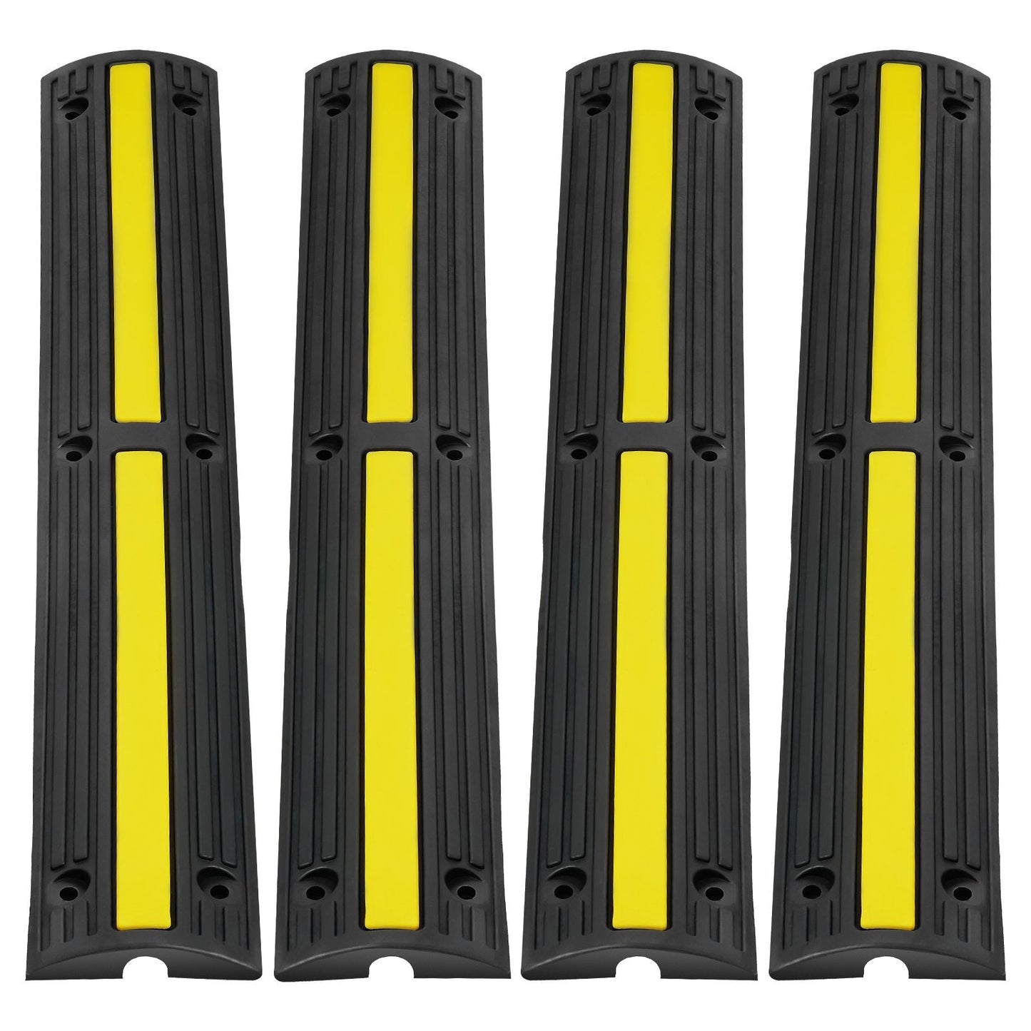 4-Piece 1-Meter Cable Protector Ramp, 8164 kg Capacity, Anti-Slip Design
