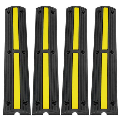 4-Piece 1-Meter Cable Protector Ramp, 8164 kg Capacity, Anti-Slip Design