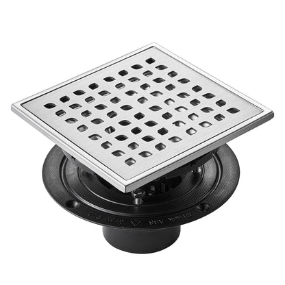 VEVOR 406mm Linear Shower Drain with Square Pattern Grate,Brushed 304 Stainless