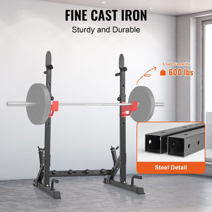 Adjustable Heavy Duty Squat Rack & Barbell Stand with Enhanced Safety Features