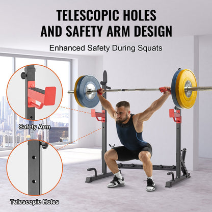 Adjustable Heavy Duty Squat Rack & Barbell Stand with Enhanced Safety Features