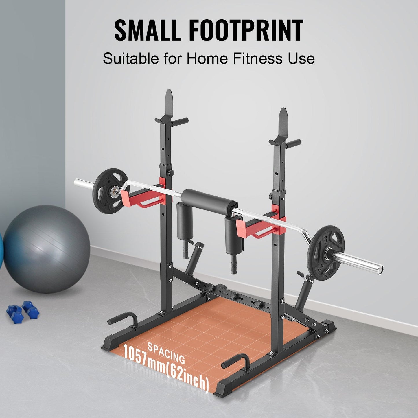 Adjustable Heavy Duty Squat Rack & Barbell Stand with Enhanced Safety Features