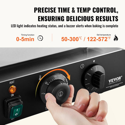 2000W Double-Sided Donut Maker, 9 Holes, Non-Stick, for Home & Restaurant Use