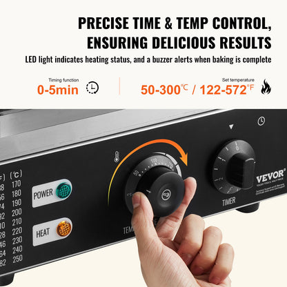 VEVOR Electric Donut Maker, 1550W Commercial Doughnut Machine with Non-stick Surface,
