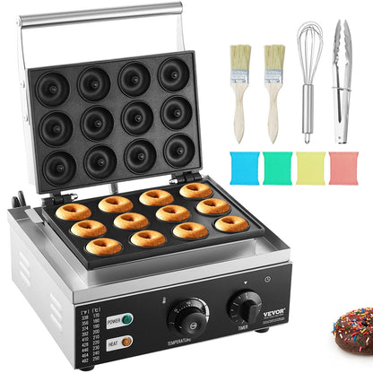 Electric Donut Maker, 1550W, Non-stick, 12 Donuts, 50-300°C, Commercial Use
