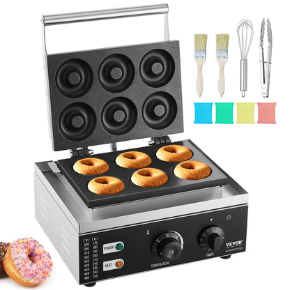 VEVOR Electric Donut Maker, 1550W Commercial Doughnut Machine with Non-stick Surface,