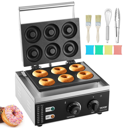 VEVOR Electric Donut Maker, 1550W Commercial Doughnut Machine with Non-stick Surface,