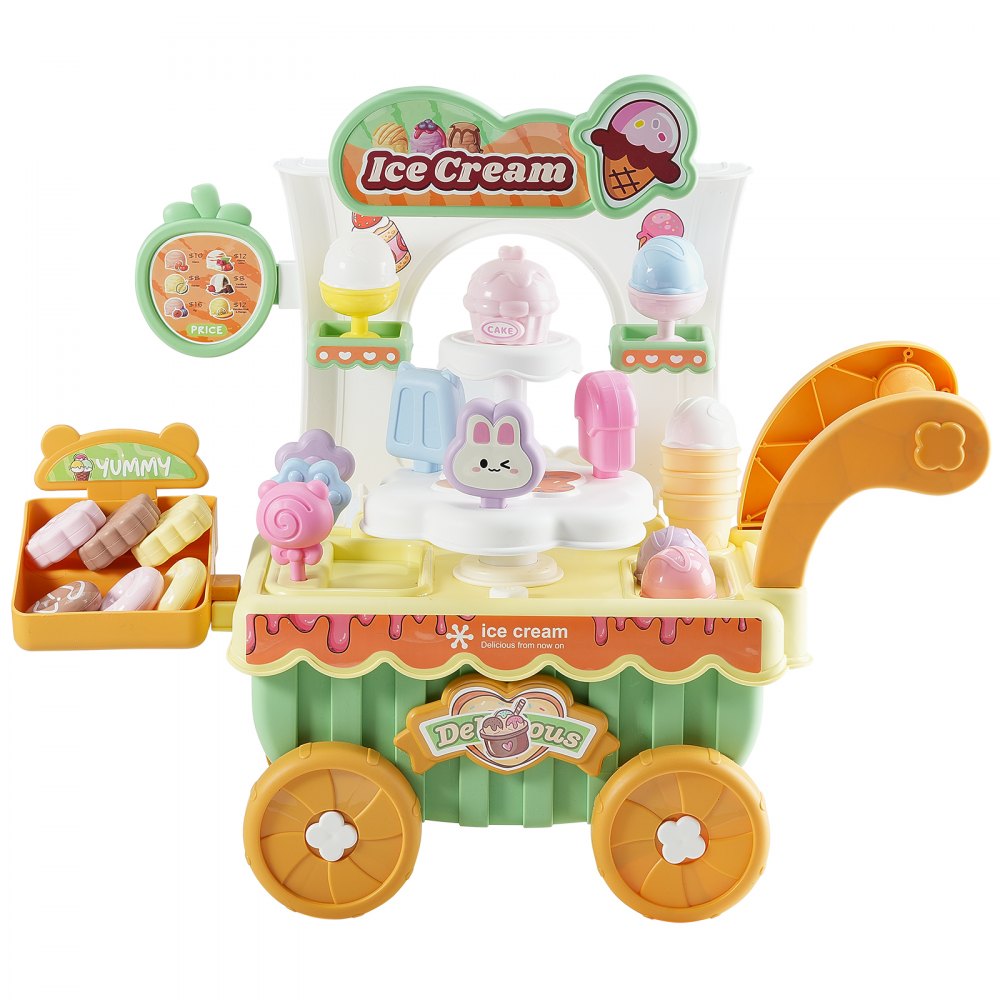 VEVOR Ice Cream Cart for Kids Pretend Play Ice Cream Shop for Kids Aged 3+