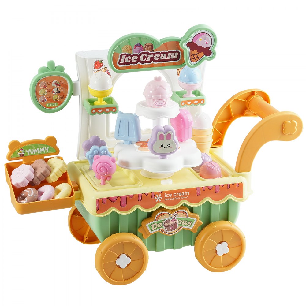VEVOR Ice Cream Cart for Kids Pretend Play Ice Cream Shop for Kids Aged 3+