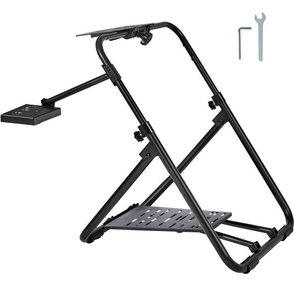 VEVOR Foldable Racing Steering Wheel Stand, Height Adjustable Universal Base Compatible