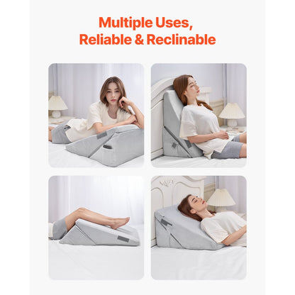 VEVOR Orthopedic Bed Wedge Pillow Adjustable Washable for Back Leg Neck Sleeping