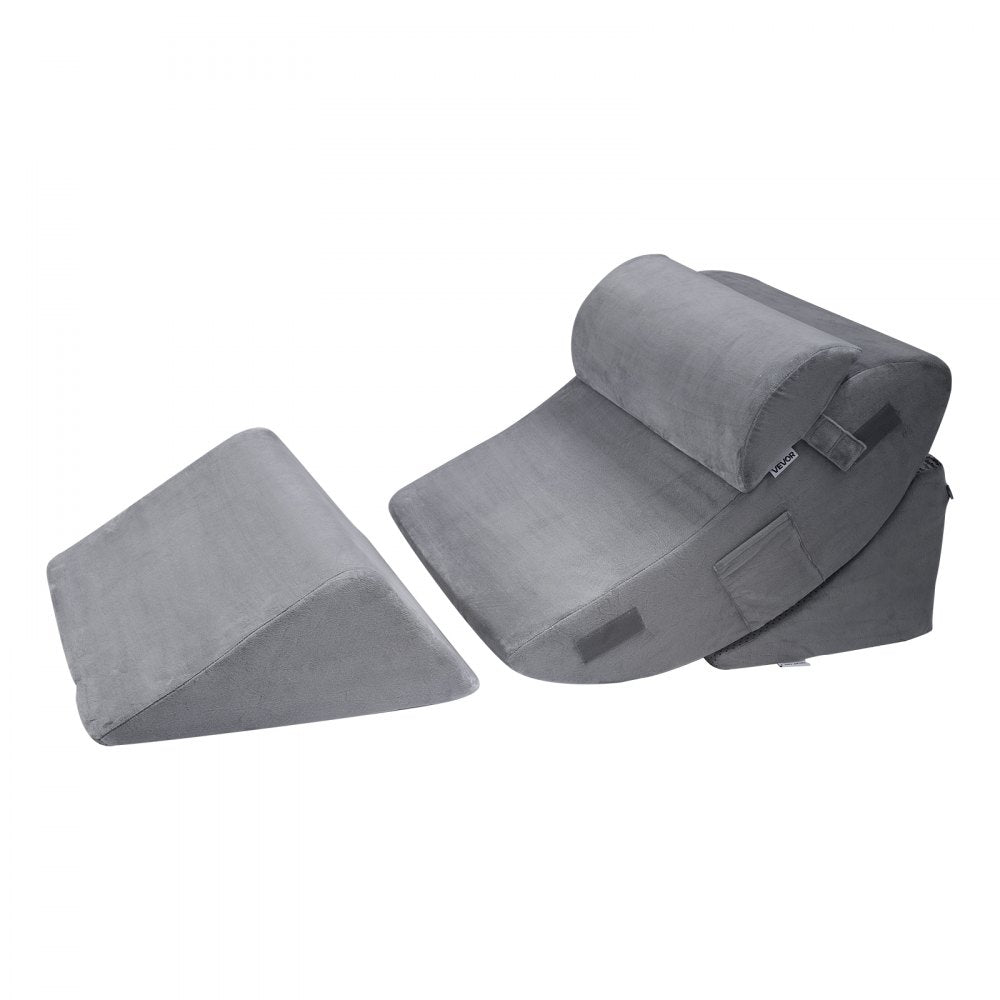 VEVOR Orthopedic Bed Wedge Pillow 4 Pcs Adjustable for GERD Sleep Back Leg Neck