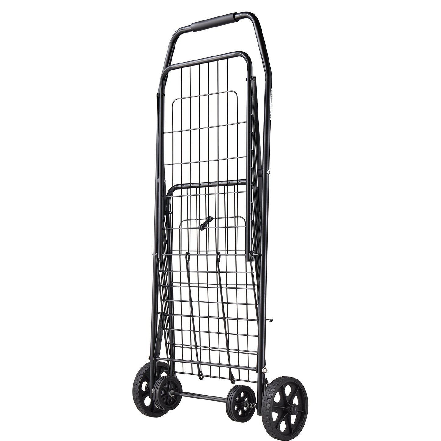 Shopping Cart, Folding Grocery Utility Cart with Swivel Wheels, 40.8 kg Large Load Capacity, Heavy Duty Rolling Laundry Basket Butler for Laundry, Shopping, Camping, Grocery, Luggage, Black