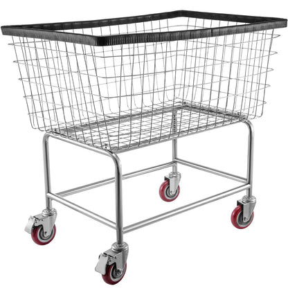 Heavy Duty Wire Laundry Basket with 0.13 m Wheels, 158 L Capacity, Galvanized Steel
