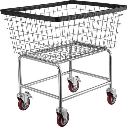 VEVOR Wire Laundry Cart, 2.5 Bushel Wire Laundry Basket with Wheels, 21''x27''x27.5''