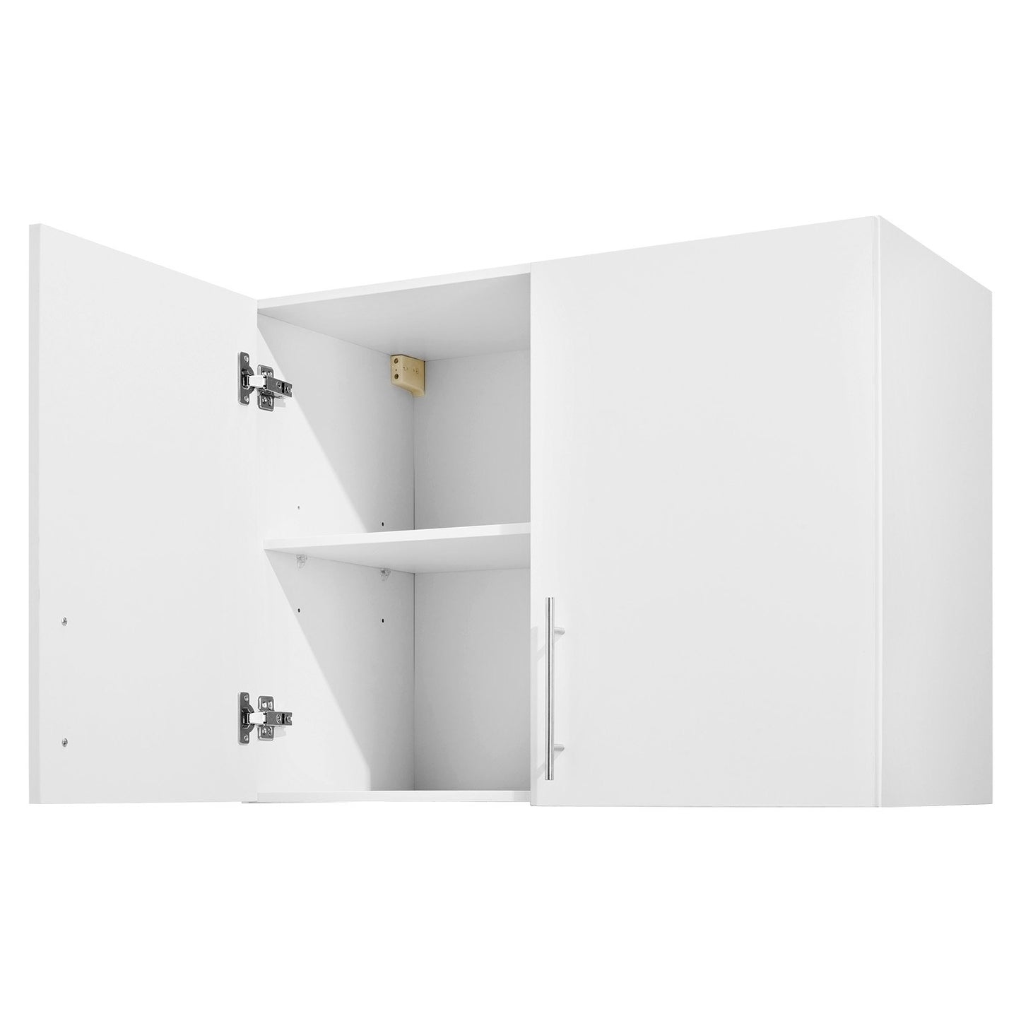 Laundry Room Wall Cabinet, 2-Tier Wall Mounted Hanging Cabinet with Adjustable Shelf, Cupboard Storage with 2 Doors, for Bathroom, Kitchen, Laundry, 40.6 x 81.3 x 61 cm (D x W x H), White