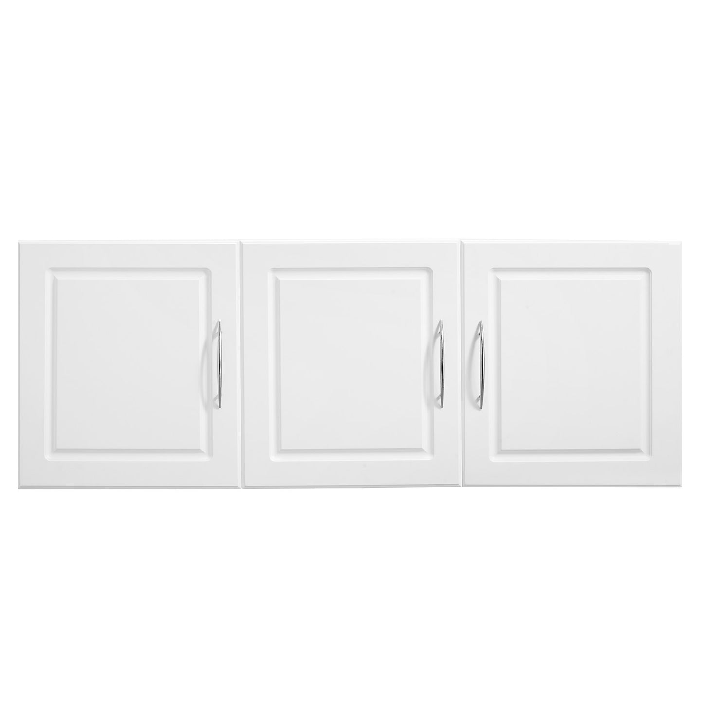 Laundry Room Wall Cabinet, 2-Tier Wall Mounted Hanging Cabinet with Adjustable Shelf, Cupboard Storage with 3 Doors, for Kitchen, Bathroom, Laundry, 31.6 x 137.2 x 51.6 cm (D x W x H), White