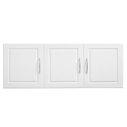 Laundry Room Wall Cabinet, 2-Tier Wall Mounted Hanging Cabinet with Adjustable Shelf, Cupboard Storage with 3 Doors, for Kitchen, Bathroom, Laundry, 31.6 x 137.2 x 51.6 cm (D x W x H), White