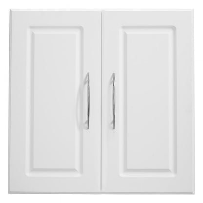 VEVOR 60 cm Laundry Room Wall Cabinet 2-Tier Kitchen Cupboard with 2 Doors White