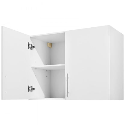 VEVOR 81.3 cm Laundry Room Wall Cabinet 2-Tier Kitchen Cupboard with 2 Doors