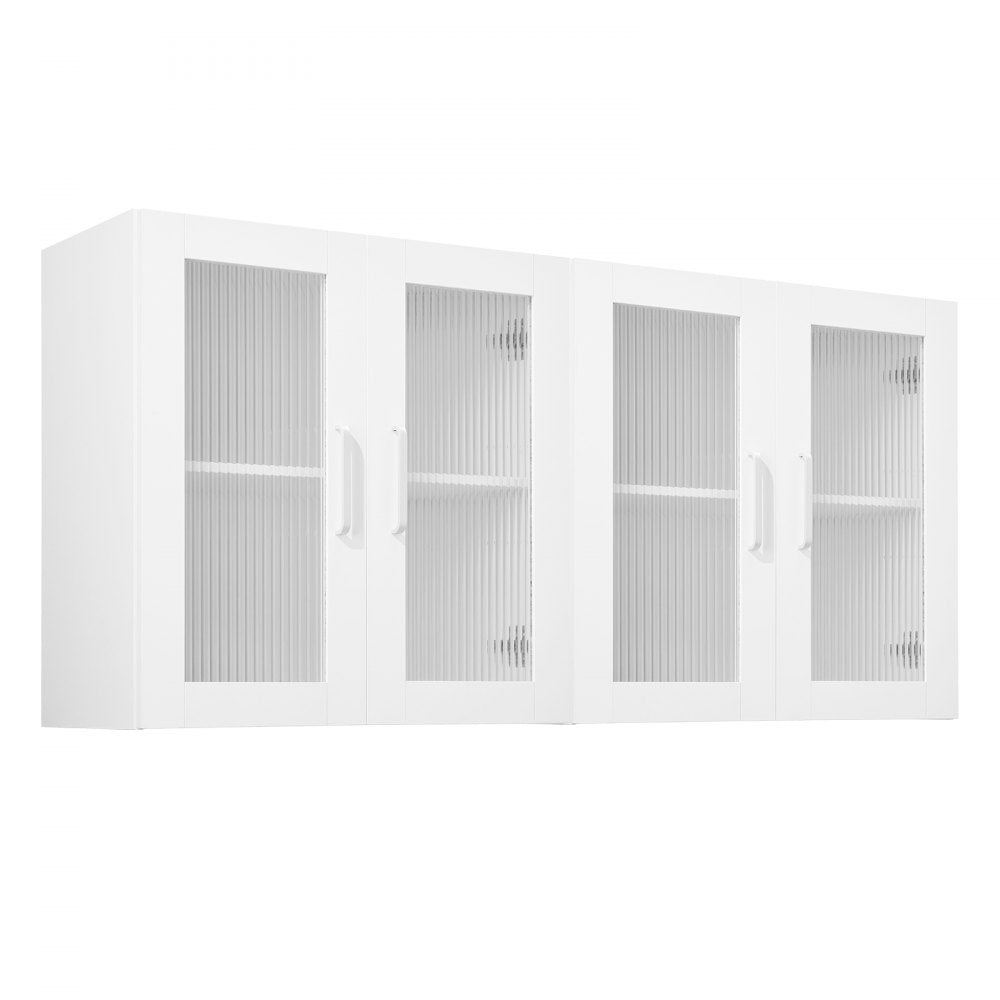 VEVOR Laundry Room Wall Cabinet 2-Tier Kitchen Cupboard with 4 Doors Set of 2