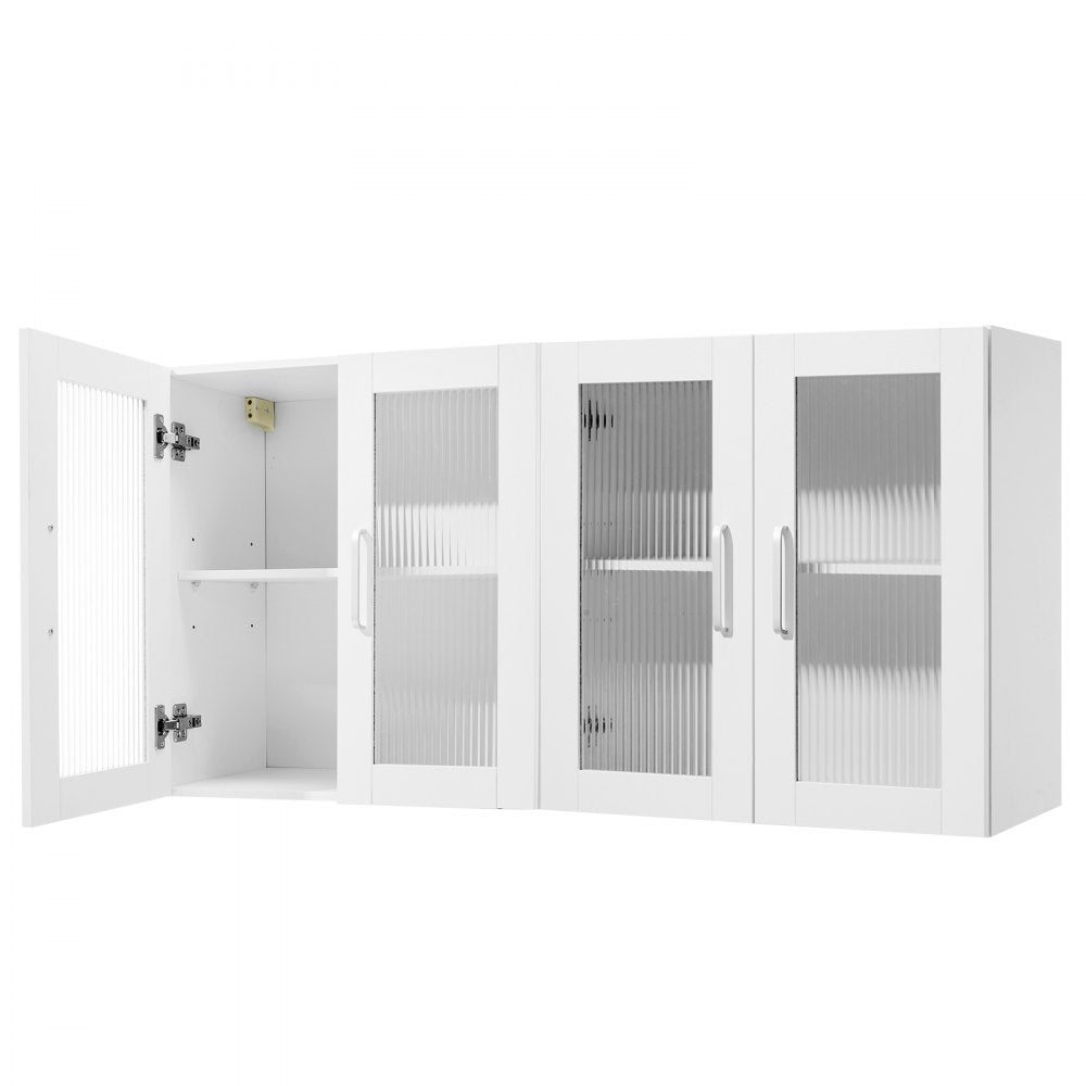 VEVOR Laundry Room Wall Cabinet 2-Tier Kitchen Cupboard with 4 Doors Set of 2